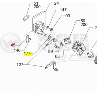 Arc levier flansa pentru carburator mai compactor Wacker BS 500, BS 600, BS 700 (0118383)